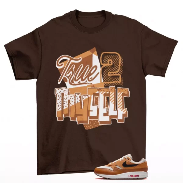 Stay True Sneaker Shirt Brown to Match Air Max 1 Flax British Tan FZ5808-004 Jezsport.com