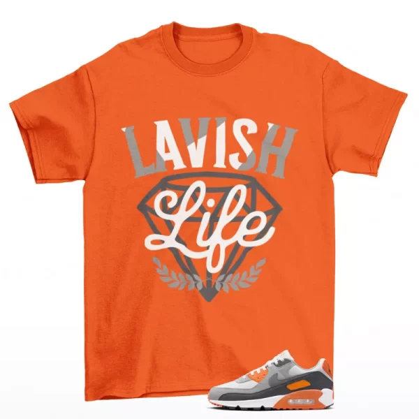 Lavish Sneaker Shirt to Match Air Max 90 Safety Orange DM0029-108 Jezsport.com