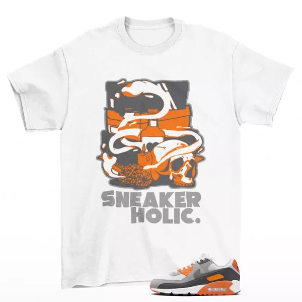 Sneaker Holic Shirt White to Match Air Max 90 Safety Orange DM0029-108 Jezsport.com