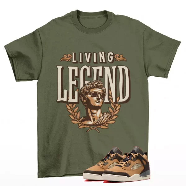 Legend Sneaker Shirt Olive to Match Jordan Spizike Low Flax FQ1759-202 Jezsport.com