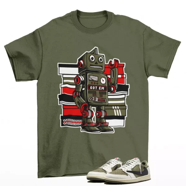 Bot Shirt to Match Jordan 1 Low OG Travis Scott Reverse Olive DM7866-200 Jezsport.com