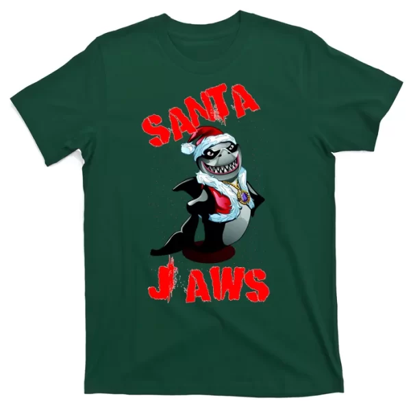 Santa Jaws Christmas T Shirt For Men, Christmas Shirt For Girl Jezsport.com