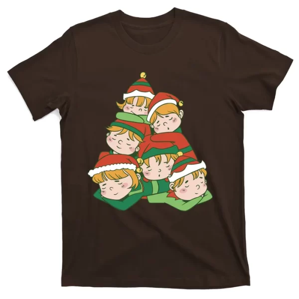 Sleepy Elves Cute Christmas Holiday T Shirt For Men, Christmas Shirt For Girl Jezsport.com