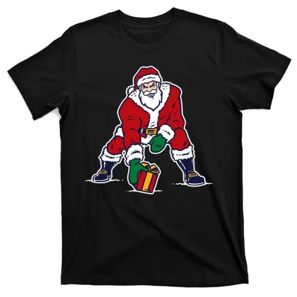 Santa Football Spike Present T ShirtFor Men, Christmas Shirt For Girl Jezsport.com