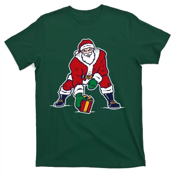 Santa Football Spike Present T ShirtFor Men, Christmas Shirt For Girl Jezsport.com