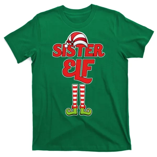 Sister Elf Christmas T Shirt For Men, Christmas Shirt For Girl Jezsport.com