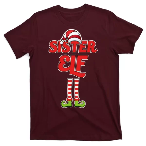 Sister Elf Christmas T Shirt For Men, Christmas Shirt For Girl Jezsport.com