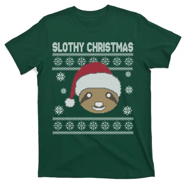 Slothy Christmas Ugly Sweater T Shirt For Men, Christmas Shirt For Girl Jezsport.com