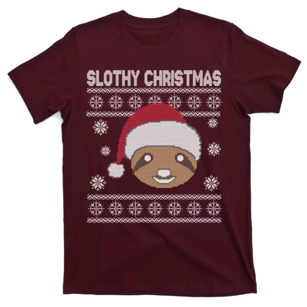 Slothy Christmas Ugly Sweater T Shirt For Men, Christmas Shirt For Girl Jezsport.com