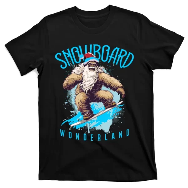 Sasquatch Snowboard Wonderland Christmas Bigfoot T Shirt For Men, Christmas Shirt For Girl Jezsport.com