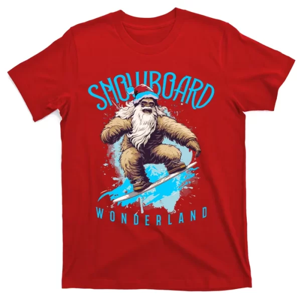 Sasquatch Snowboard Wonderland Christmas Bigfoot T Shirt For Men, Christmas Shirt For Girl Jezsport.com