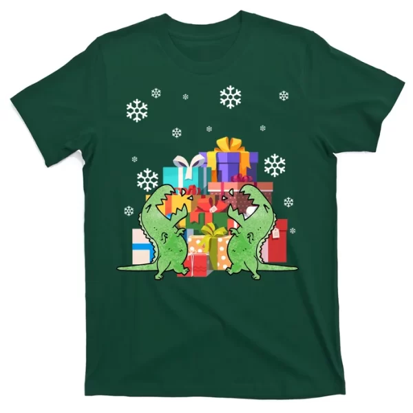 T-Rex Christmas T Shirt For Men, Christmas Shirt For Girl Jezsport.com