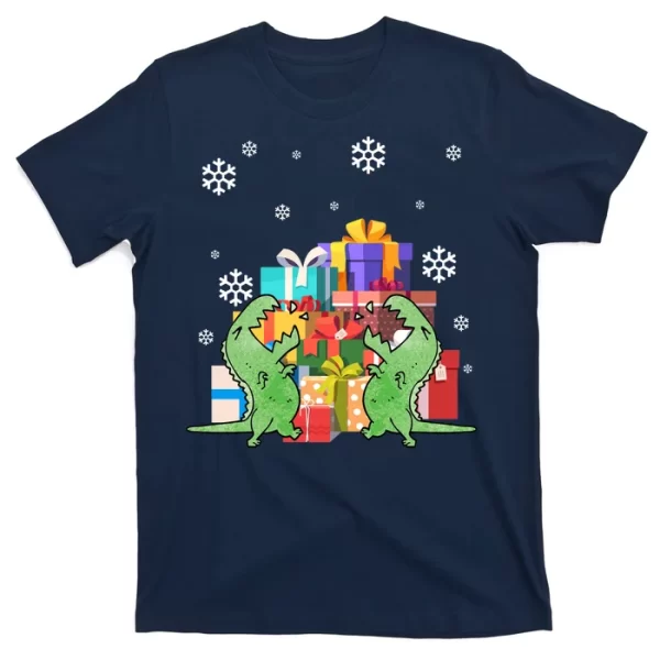 T-Rex Christmas T Shirt For Men, Christmas Shirt For Girl Jezsport.com