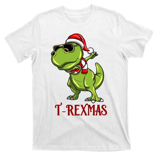 Trex Christmas Dino T Shirt For Men, Christmas Shirt For Girl Jezsport.com