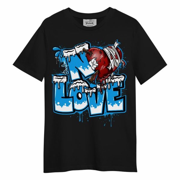 Black University Blue 2022 13s Shirt, Drip No Love Streetwear Unisex Shirt Matching Jordan Shirt Jezsport.com