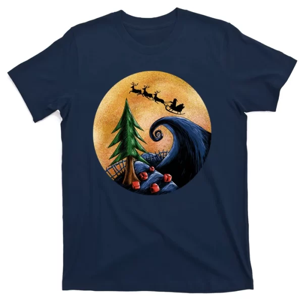 Work Before Christmas Santa's Art Wave T Shirt For Men, Christmas Shirt For Girl Jezsport.com