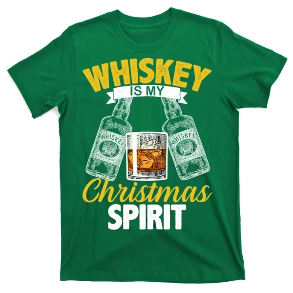 Whiskey Is My Christmas Spirit T Shirt For Men, Christmas Shirt For Girl Jezsport.com