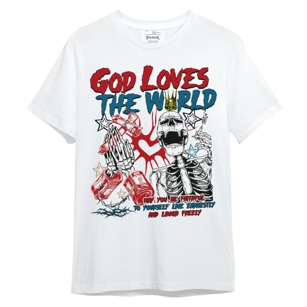 OG Varsity Red 17s Shirt, God Loves The World Unisex Shirt Matching Jordan Shirt Jezsport.com