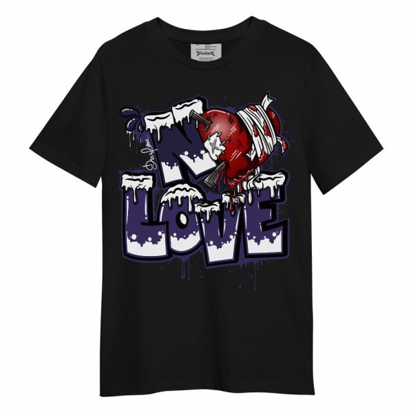 Retro Court Purple 13s Shirt, Drip No Love Streetwear Unisex Shirt Matching Jordan Shirt Jezsport.com