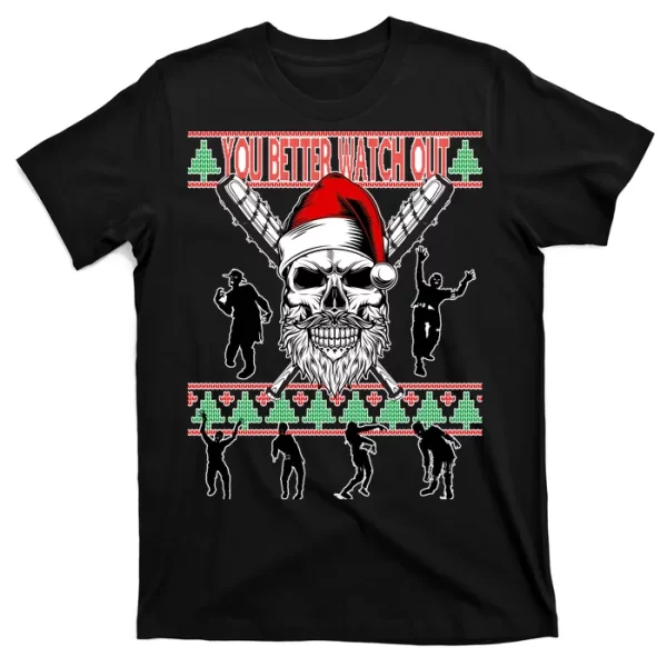 You Better Watch Out Zombie Santa Ugly Christmas T Shirt For Men, Christmas Shirt For Girl Jezsport.com