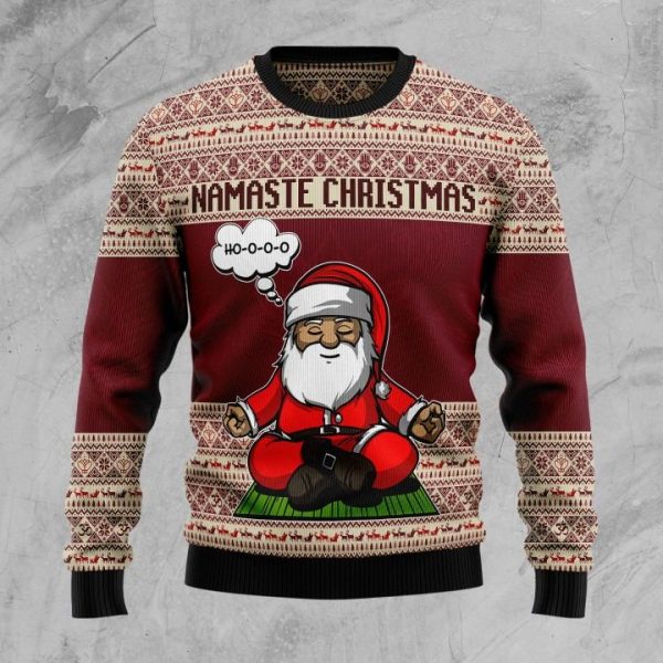 Yoga Santa Clause Ugly Christmas Sweater Jezsport.com