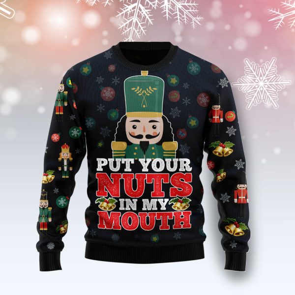 Put Your Nuts In My Mouth Ugly Christmas Sweater, Christmas Gift Jezsport.com