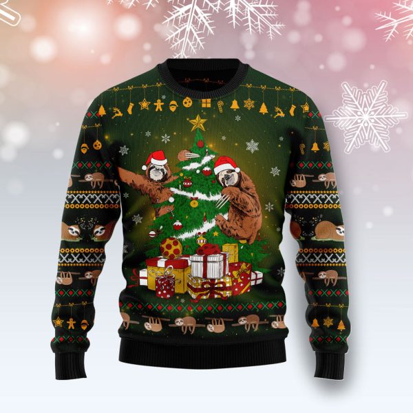 Sloth Christmas Tree Ugly Christmas Sweater, Christmas Gift Jezsport.com