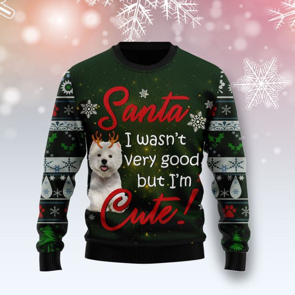 West Highland White Terrier I'm Cute Ugly Christmas Sweater Jezsport.com