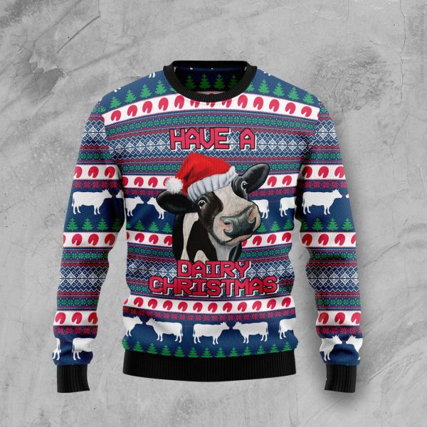 Cow Dairy Christmas Ugly Christmas Sweater , Christmas Gift Jezsport.com