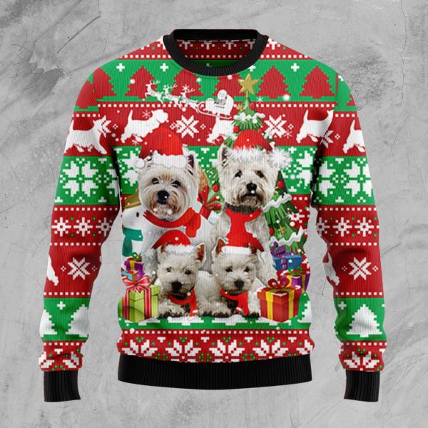 West Highland White Terrier Family Ugly Christmas Sweater , Christmas Gift Jezsport.com