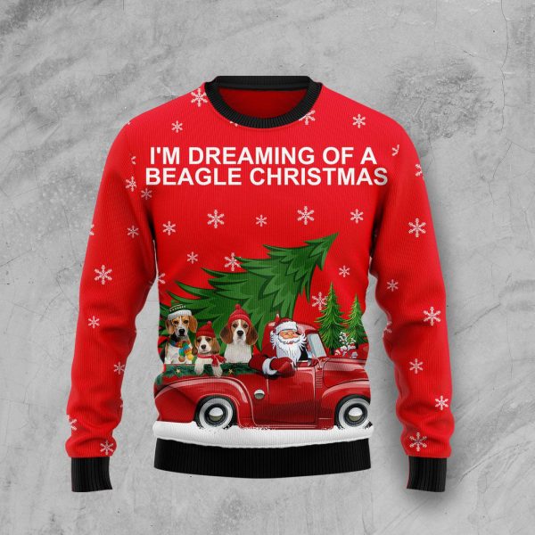 Beagle and Red Truck Ugly Christmas Sweater , Christmas Gift Jezsport.com