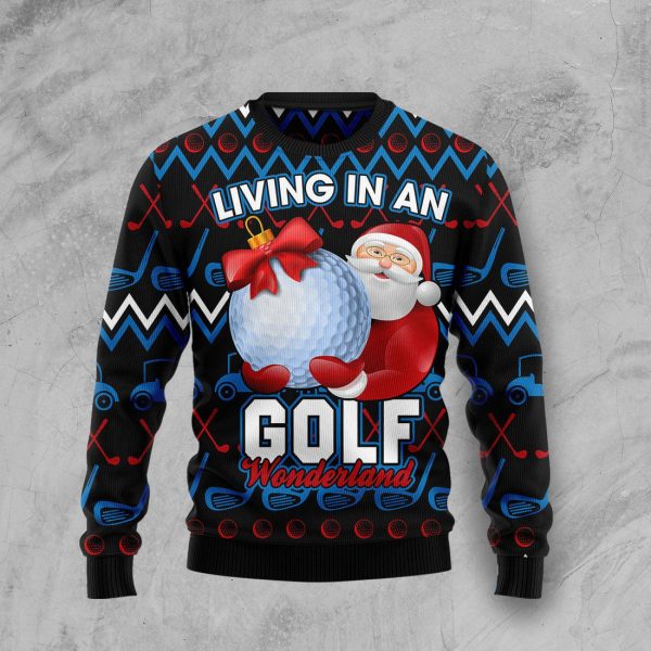 Santa Clause Golf Wonderland Ugly Christmas Sweater , Christmas Gift Jezsport.com