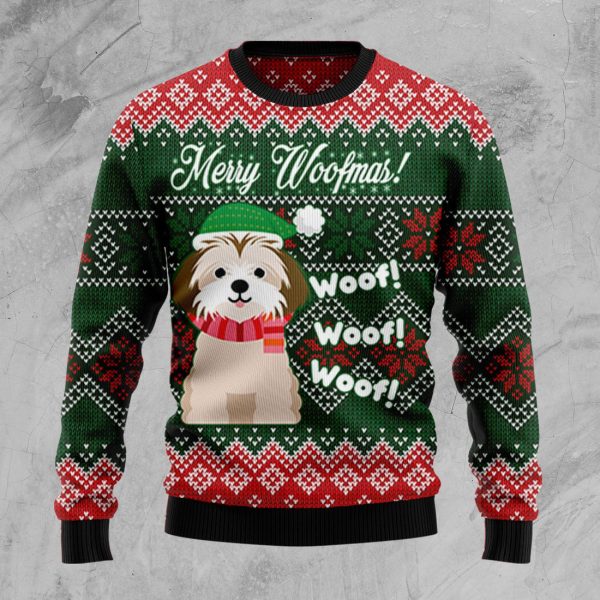 Shih Tzu Woofmas Ugly Christmas Sweater , Christmas Gift Jezsport.com