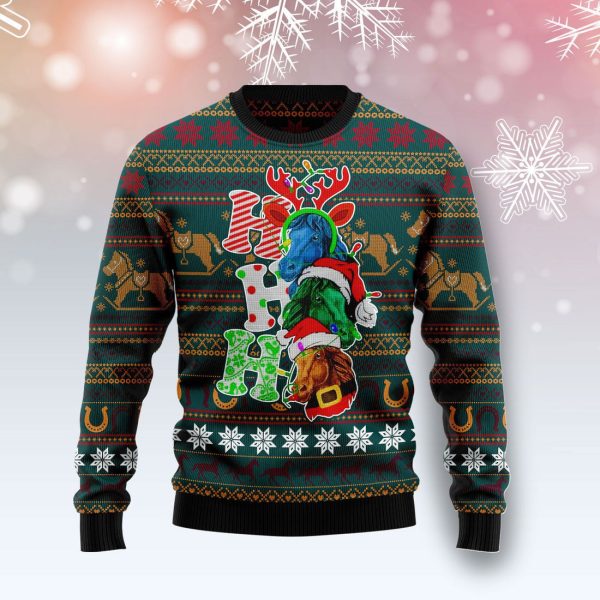 Horse Ho Ho Ho Ugly Christmas Sweater , Christmas Gift Jezsport.com