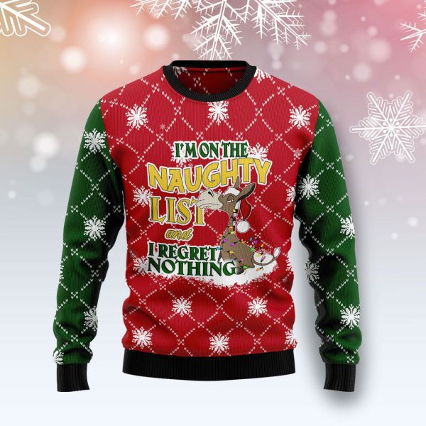 Donkey Naughty List Ugly Christmas Sweater , Christmas Gift Jezsport.com