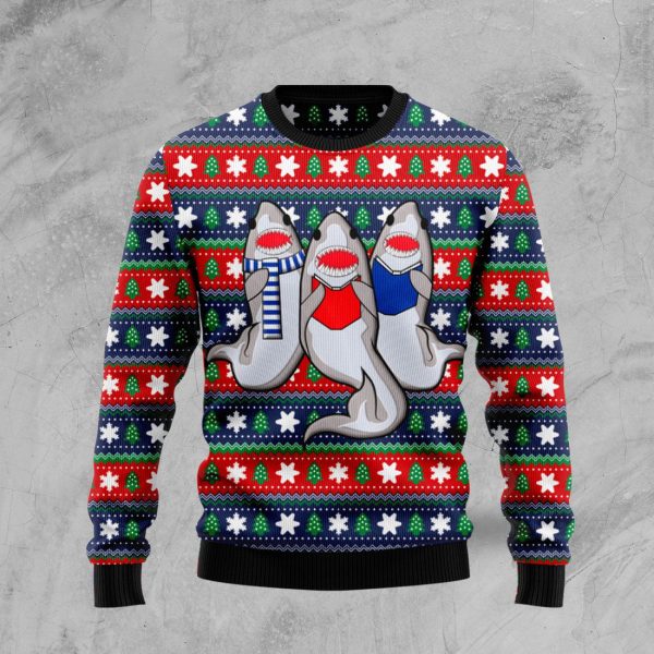 Carolling Sharks Ugly Christmas Sweater , Christmas Gift Jezsport.com