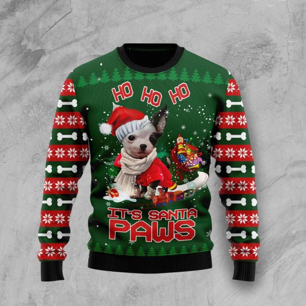 Chihuahua Santa Paws Ugly Christmas Sweater , Christmas Gift Jezsport.com