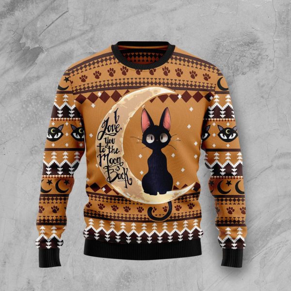 Black Cat Moon And Back Ugly Christmas Sweater , Christmas Gift Jezsport.com