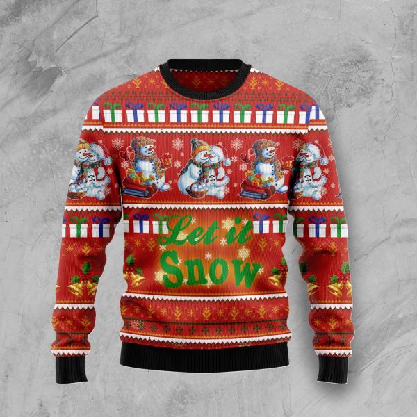 Snowman Let It Snow Ugly Christmas Sweater , Christmas Gift Jezsport.com