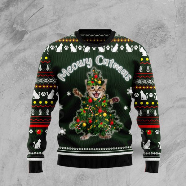 Meowy Catmas Ugly Christmas Sweater , Christmas Gift Jezsport.com