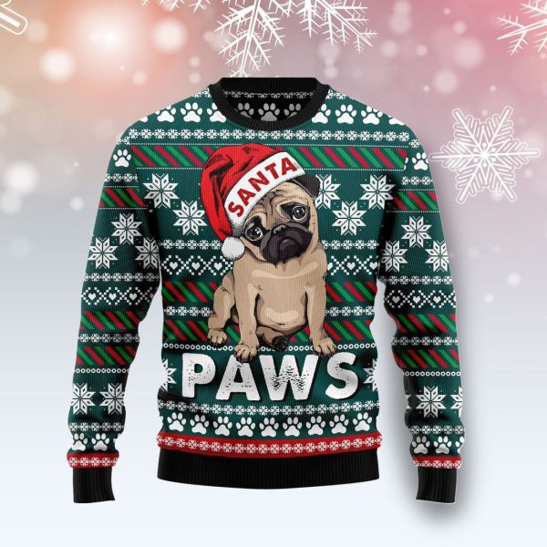 Pug Santa Paws Ugly Christmas Sweater , Christmas Gift Jezsport.com