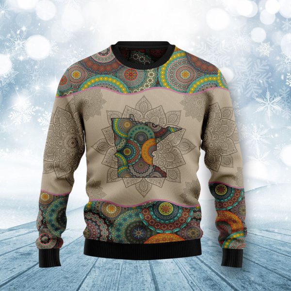 Awesome Minnesota Mandala Ugly Christmas Sweater , Christmas Gift Jezsport.com