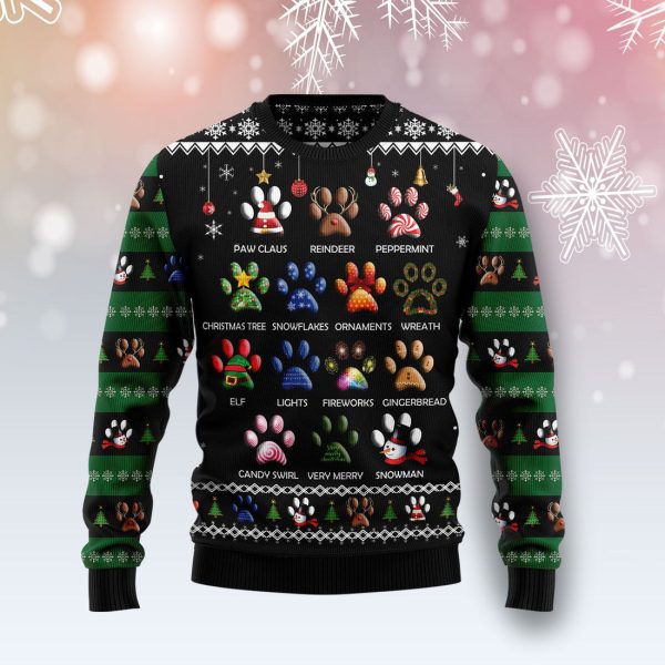 Dog Pawprint Ugly Christmas Sweater , Christmas Gift Jezsport.com