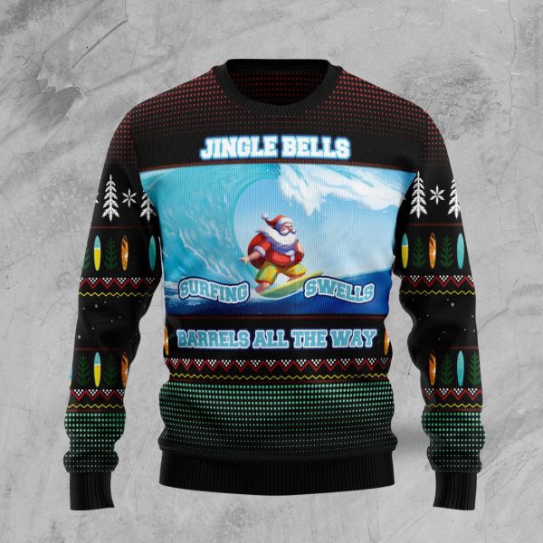 Santa Claus Surfing Ugly Christmas Sweater, Christmas Gift Jezsport.com