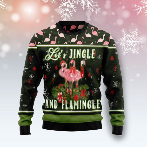 Let's Jingle And Flamingle Ugly Christmas Sweater , Christmas Gift Jezsport.com