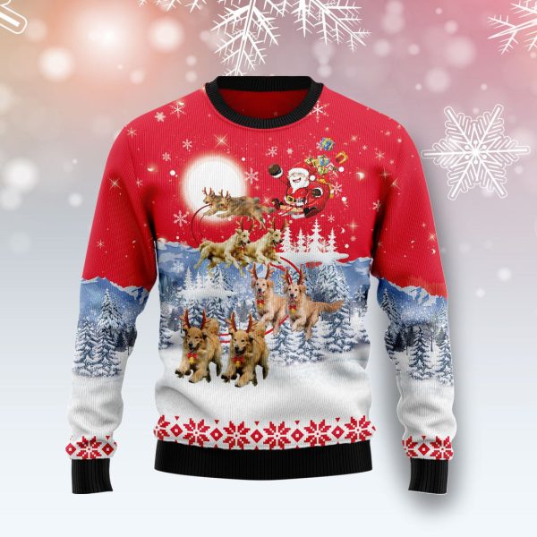 Golden Retriever Santa Claus Ugly Christmas Sweater , Christmas Gift Jezsport.com