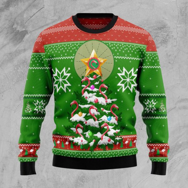 Flamingo Pine Tree Ugly Christmas Sweater , Christmas Gift Jezsport.com