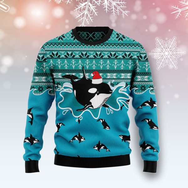 Whale Santa Claus Ugly Christmas Sweater , Christmas Gift Jezsport.com