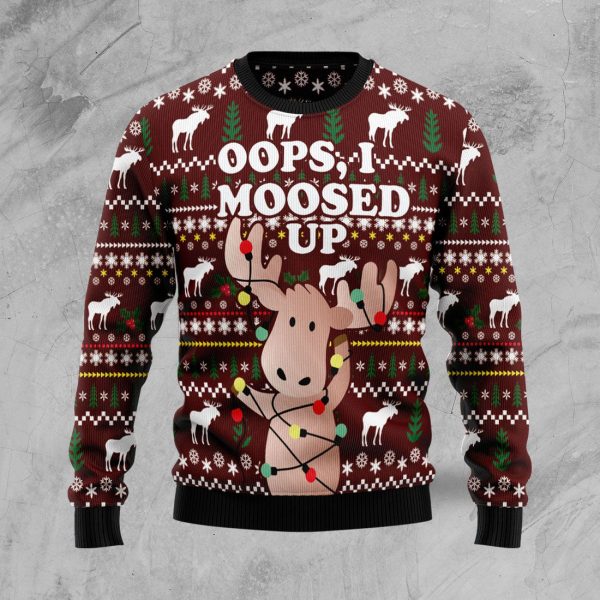 Oops, I Moosed Up Ugly Christmas Sweater , Christmas Gift Jezsport.com