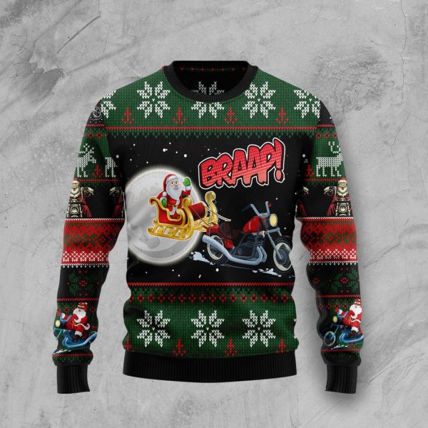 Biker Santa Xmas Ugly Christmas Sweater , Christmas Gift Jezsport.com